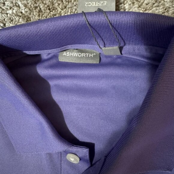 Ashworth Polo Shirt Mens Small Purple EZ-TEC2 Golf Performance Moisture Wicking - Picture 3 of 8